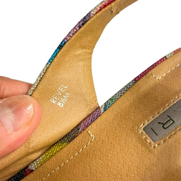 TAHARI SHOES SLINGBACK FLORAL COLORFUL POINTED TOE WOODEN HEEL SIZE 8.5 - Picture 9 of 13